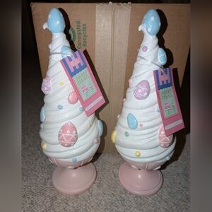 Set of 2 Sweet Treats pastel Easter egg trees decor